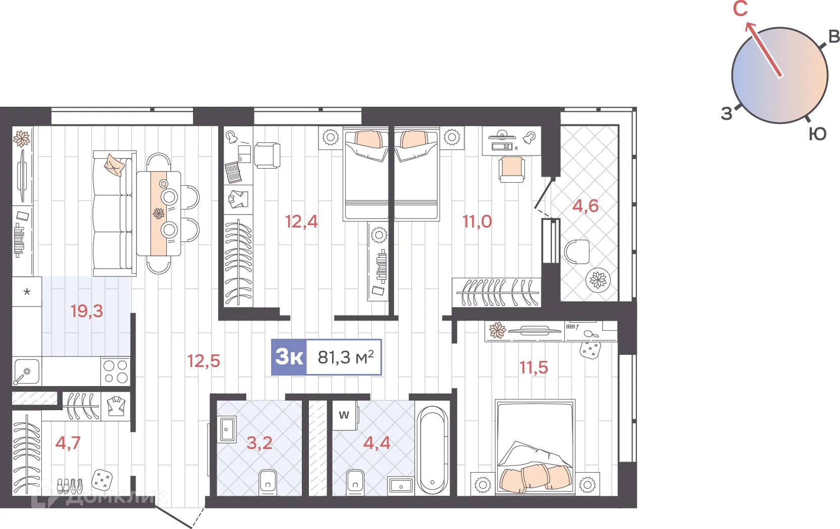 Фото квартиры в ЖК Да на Амундсена