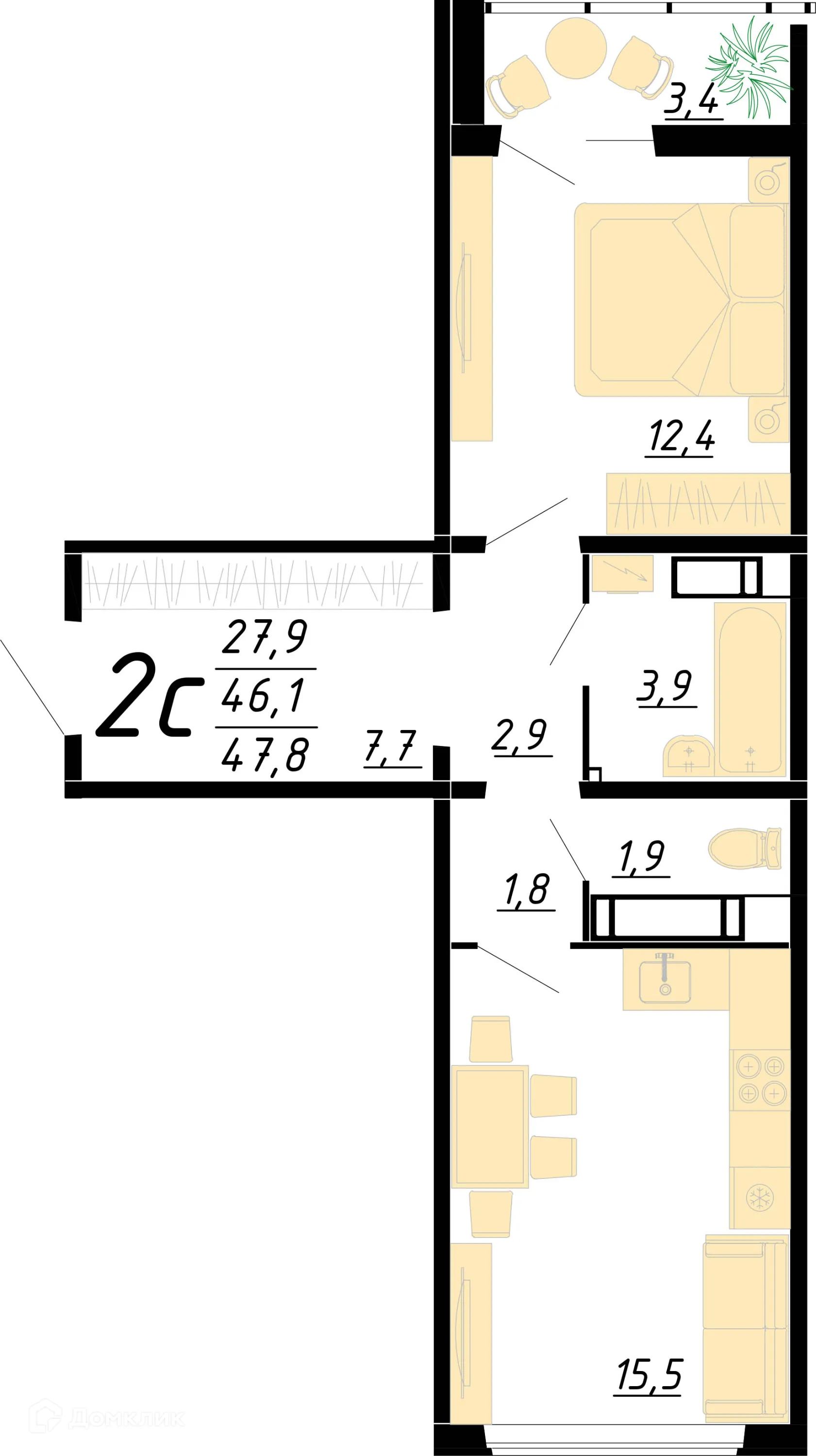 Фото квартиры в ЖК Яблоневые сады