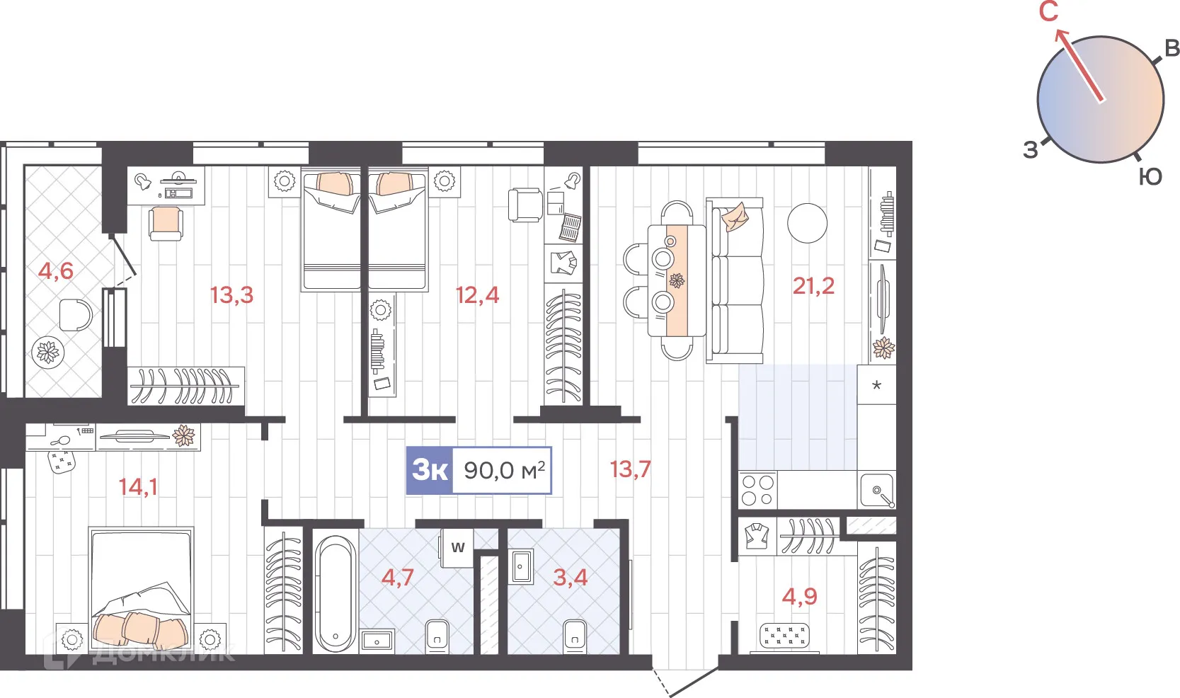 Фото квартиры в ЖК Да на Амундсена