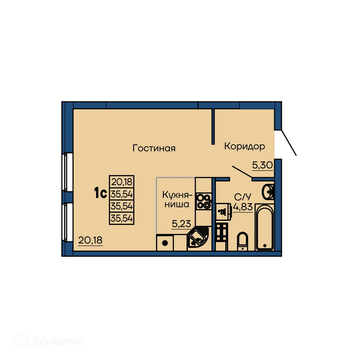 Фото квартиры в ЖК Дом на Библиотечной