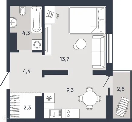 Фото квартиры в ЖК Жилой дом "7Я"