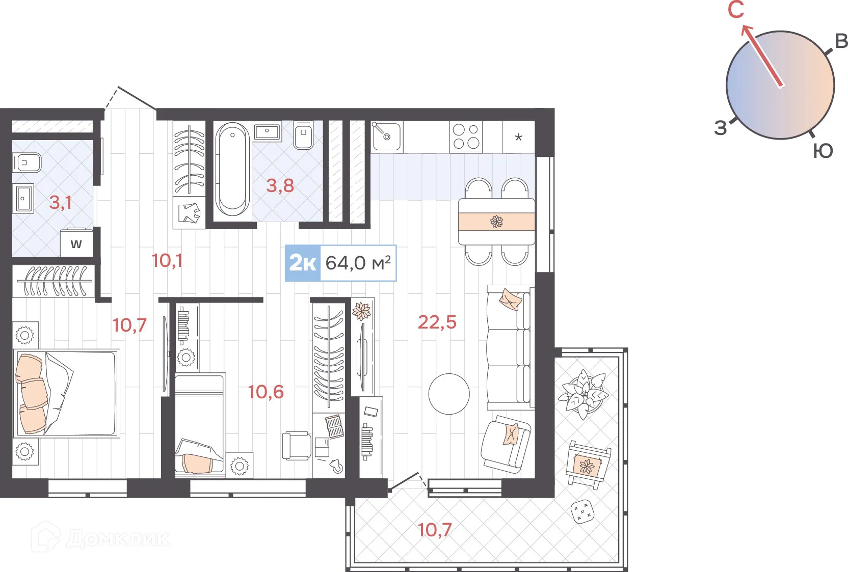 Фото квартиры в ЖК Да на Амундсена