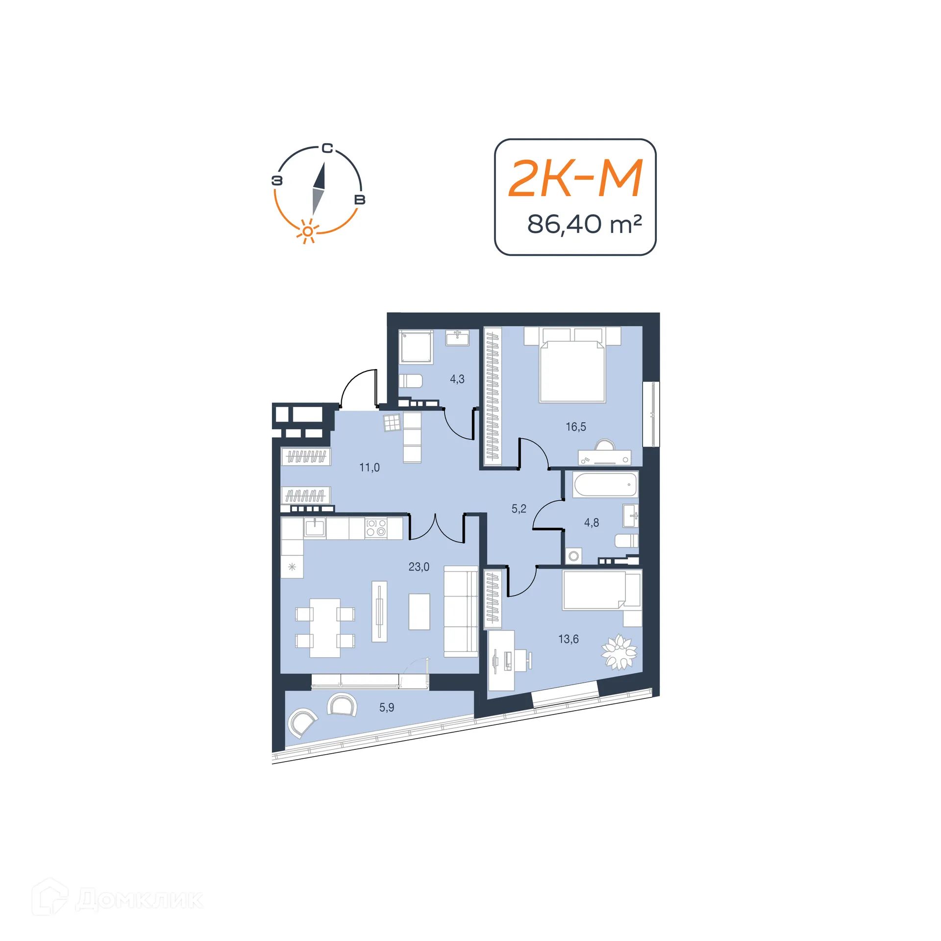 Фото квартиры в ЖК Архитектон. Декабристов,20