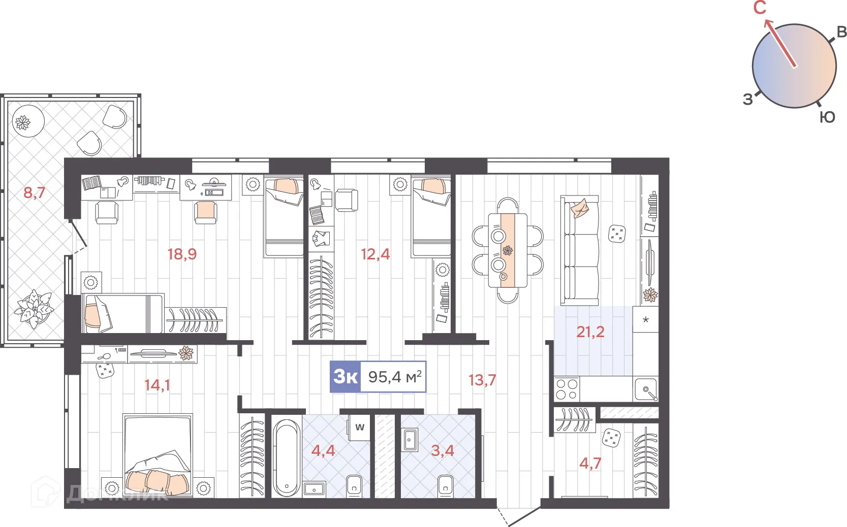 Фото квартиры в ЖК Да на Амундсена