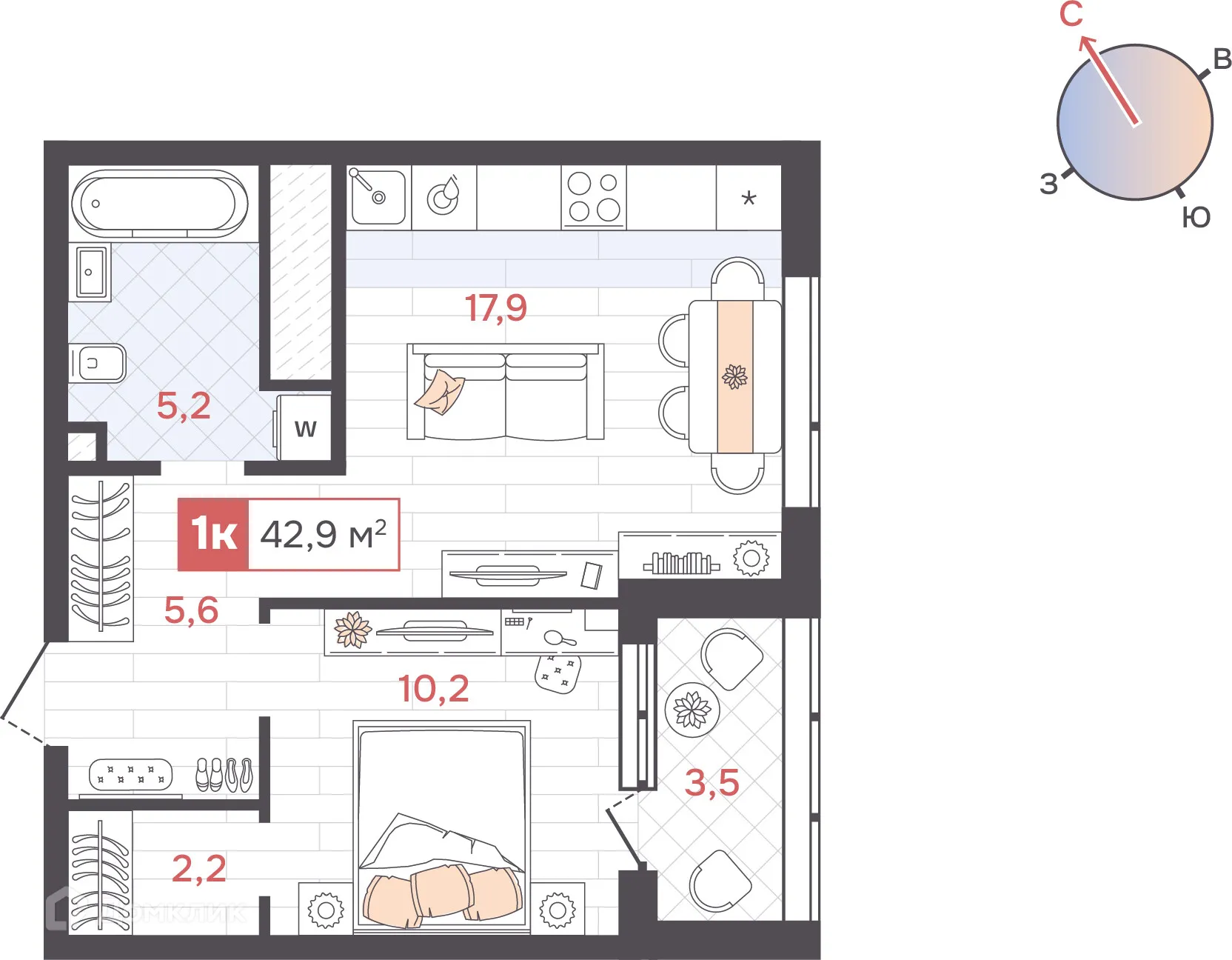 Фото квартиры в ЖК Да на Амундсена