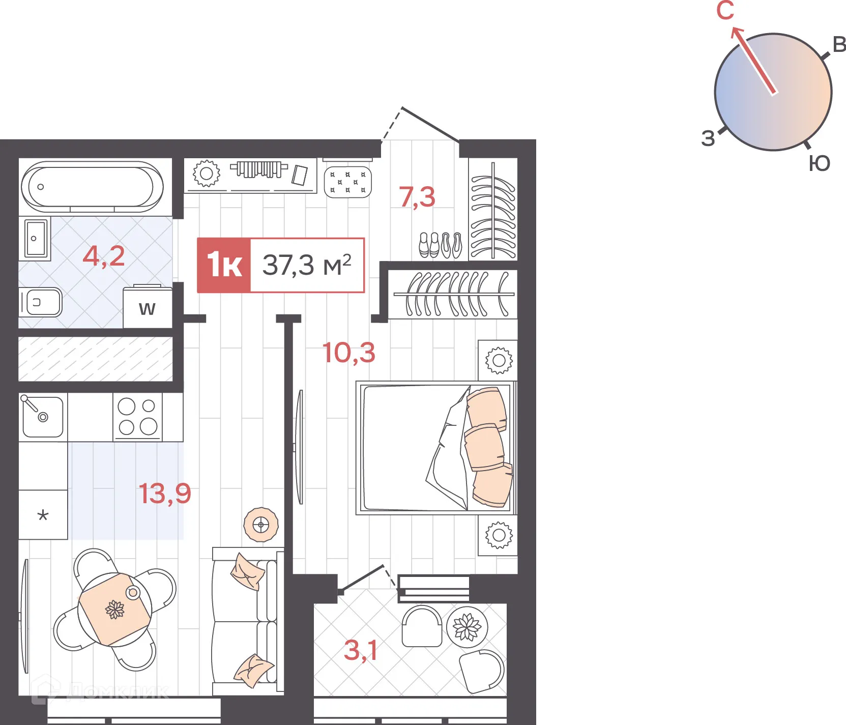 Фото квартиры в ЖК Да на Амундсена