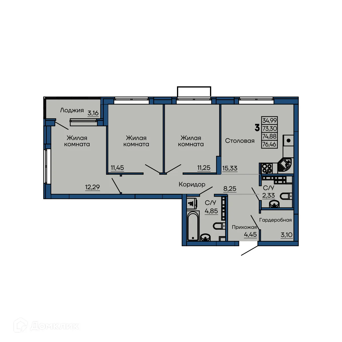 Фото квартиры в ЖК Дом на Библиотечной