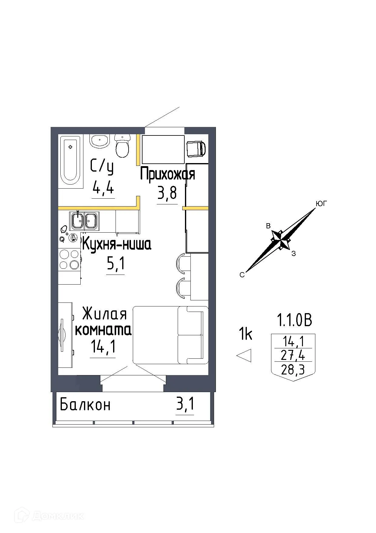 Фото квартиры в ЖК "Зелёная горка"