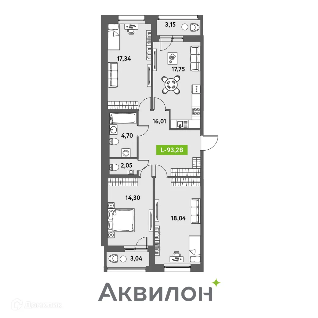 Фото квартиры в ЖК Аквилон Leaves (Аквилон Ливз)