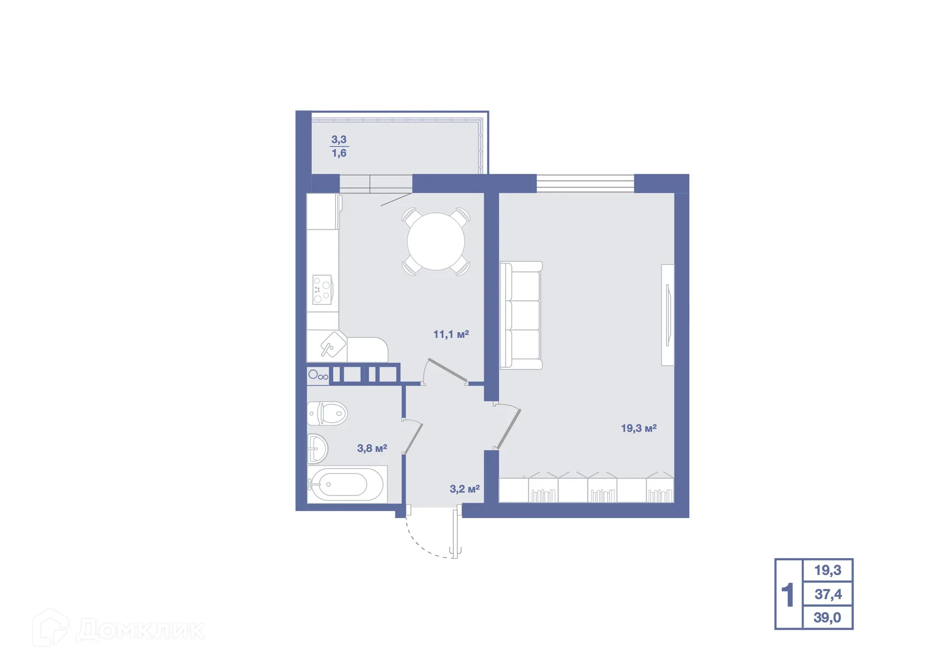 Фото квартиры в ЖК Жилой микрорайон "Новое Отрадное"