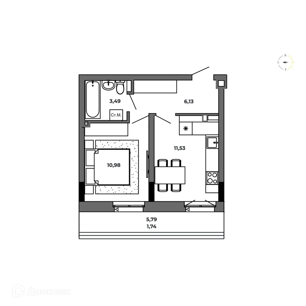 Фото квартиры в ЖК по ул. Красный Пахарь