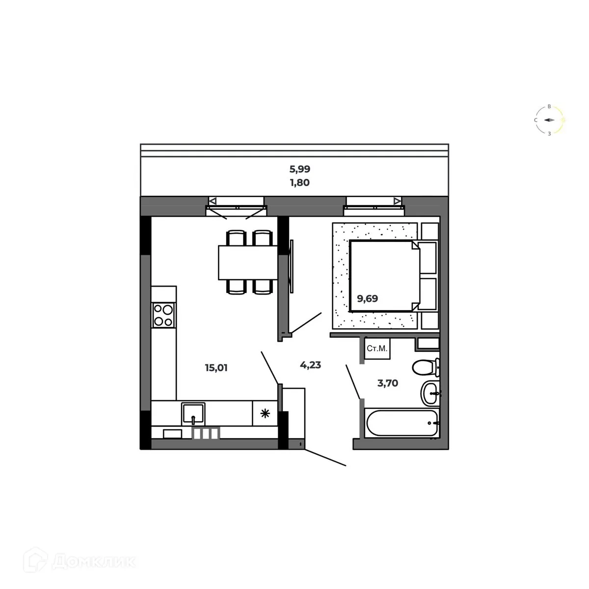 Фото квартиры в ЖК по ул. Красный Пахарь