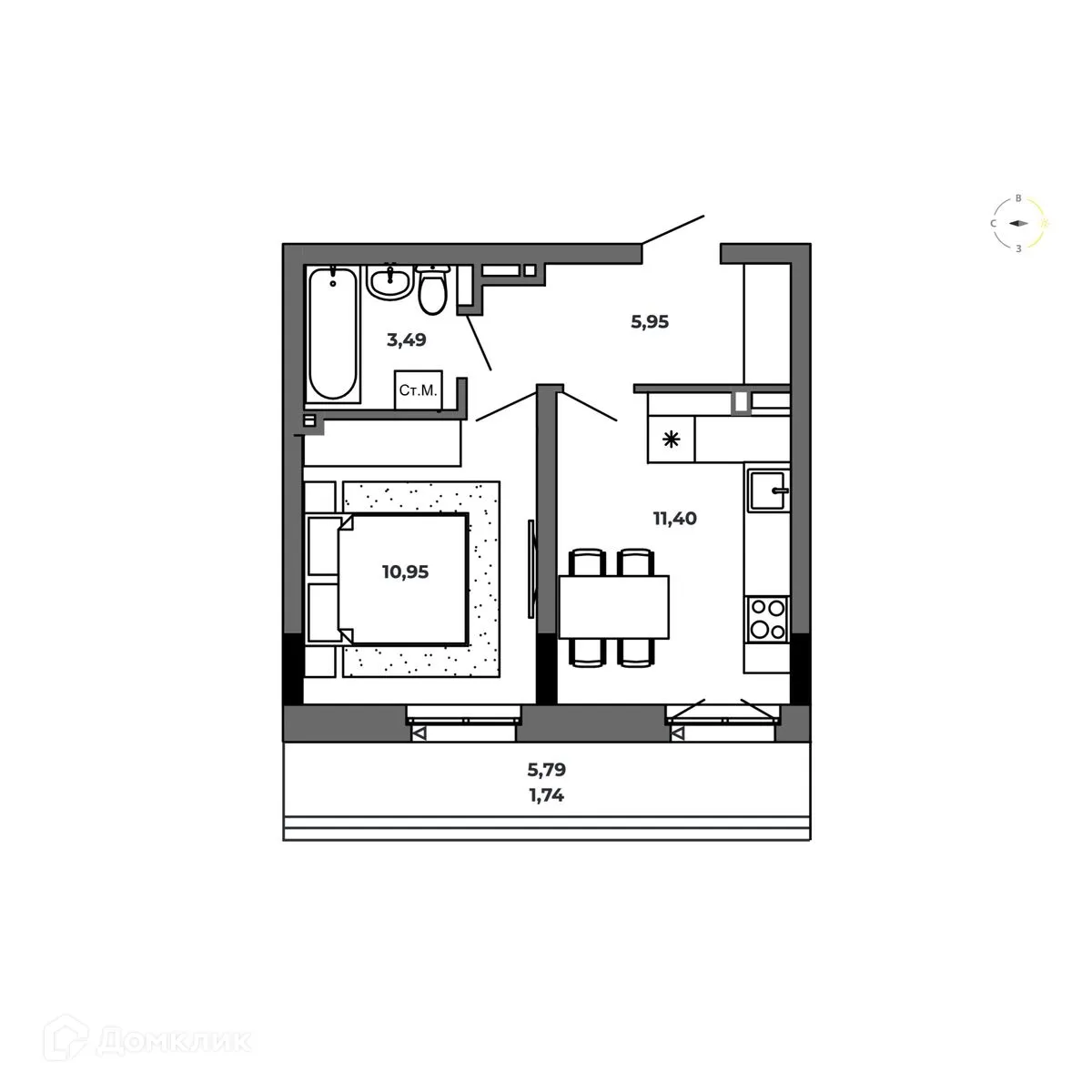 Фото квартиры в ЖК по ул. Красный Пахарь
