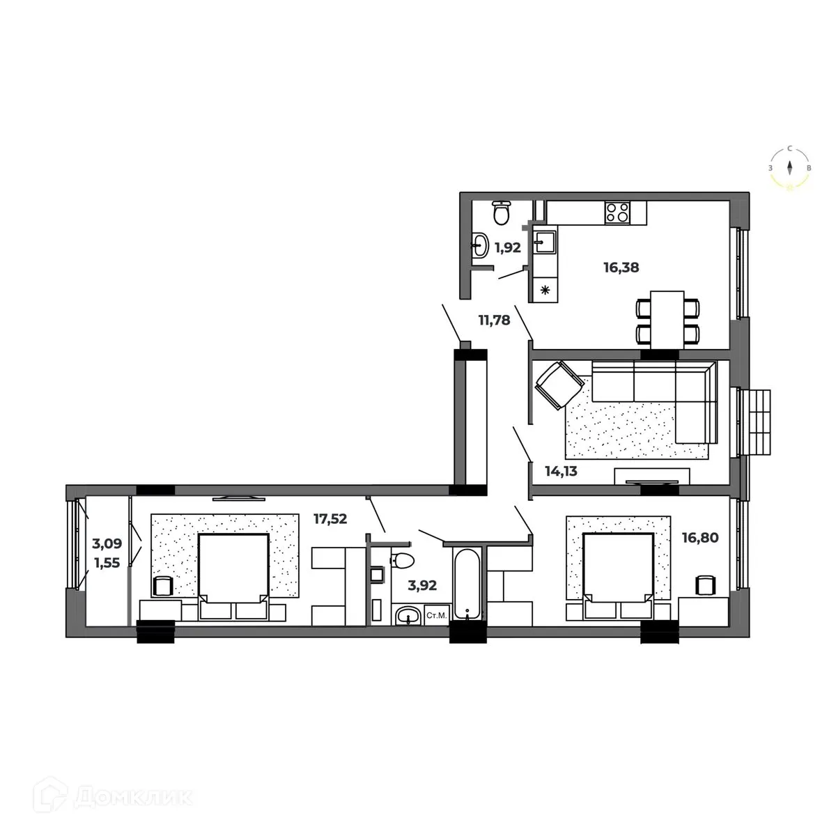 Фото квартиры в ЖК по ул. Красный Пахарь
