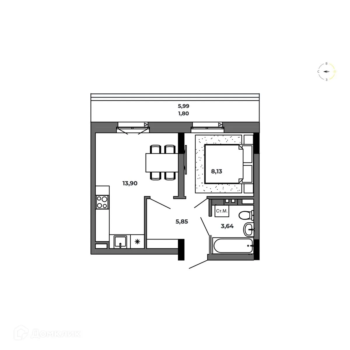 Фото квартиры в ЖК по ул. Красный Пахарь
