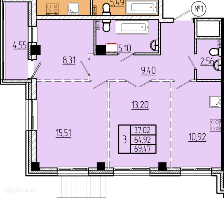 Фото квартиры в ЖК Волгоградская Звезда