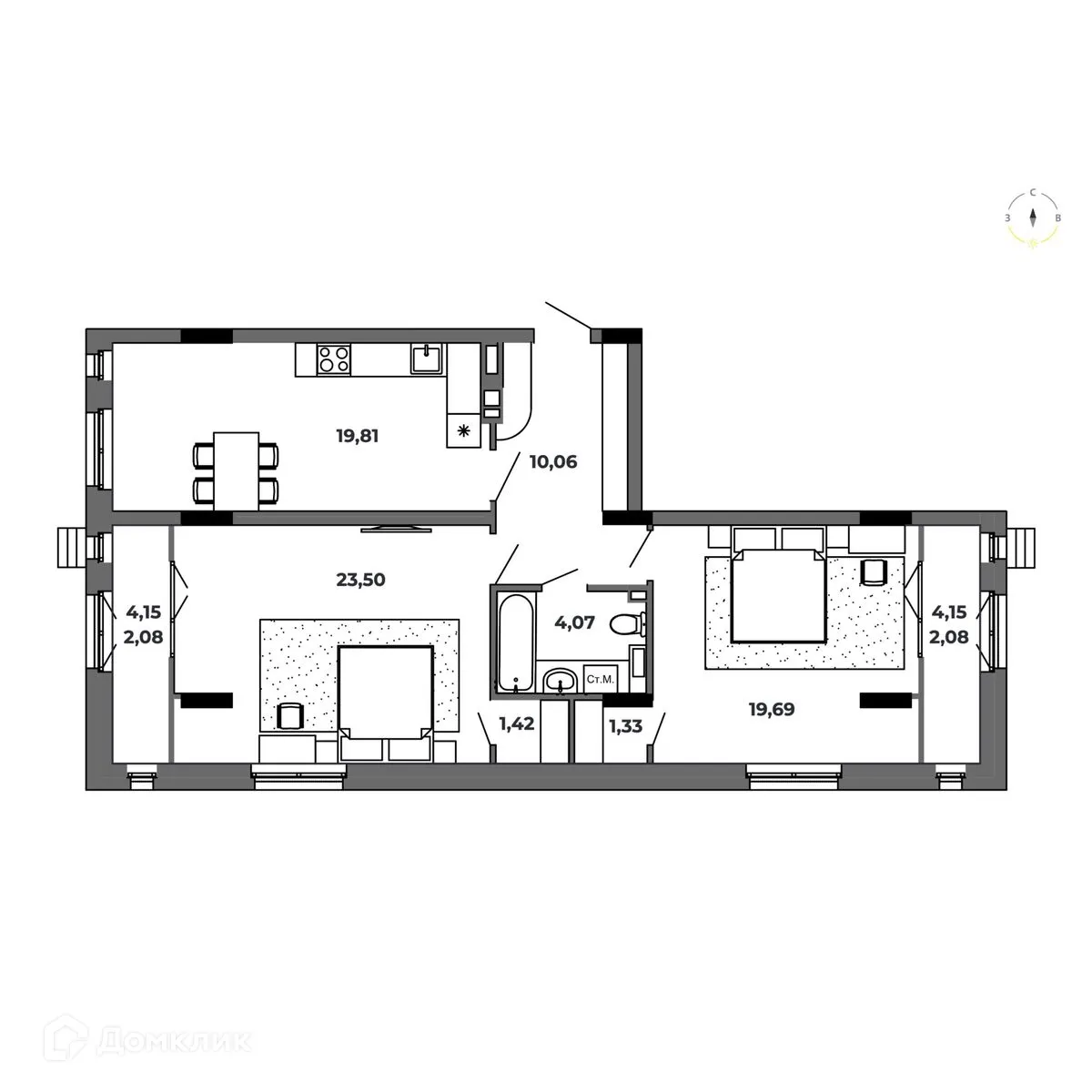 Фото квартиры в ЖК по ул. Красный Пахарь