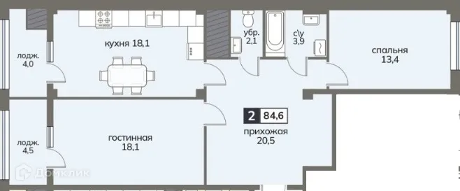 Фото квартиры в ЖК Клубный дом "Серов"