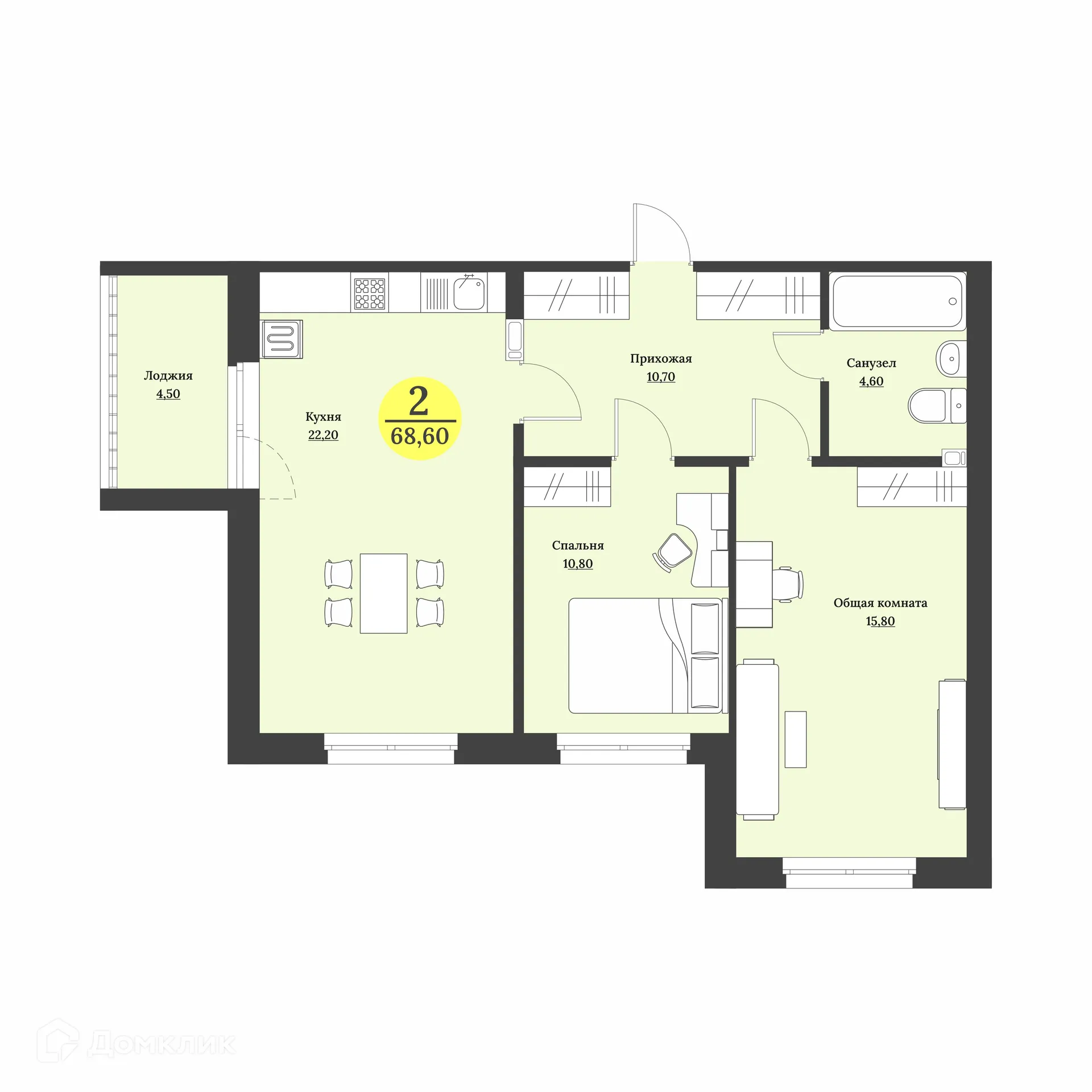 Фото квартиры в ЖК Клубный дом "Лесной"