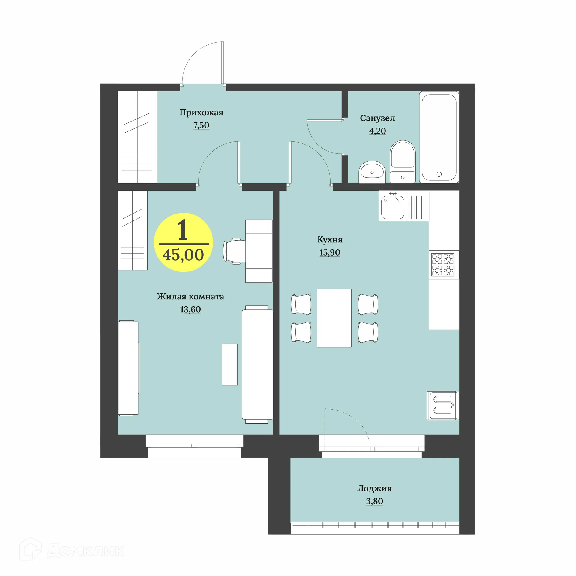 Фото квартиры в ЖК Клубный дом "Лесной"