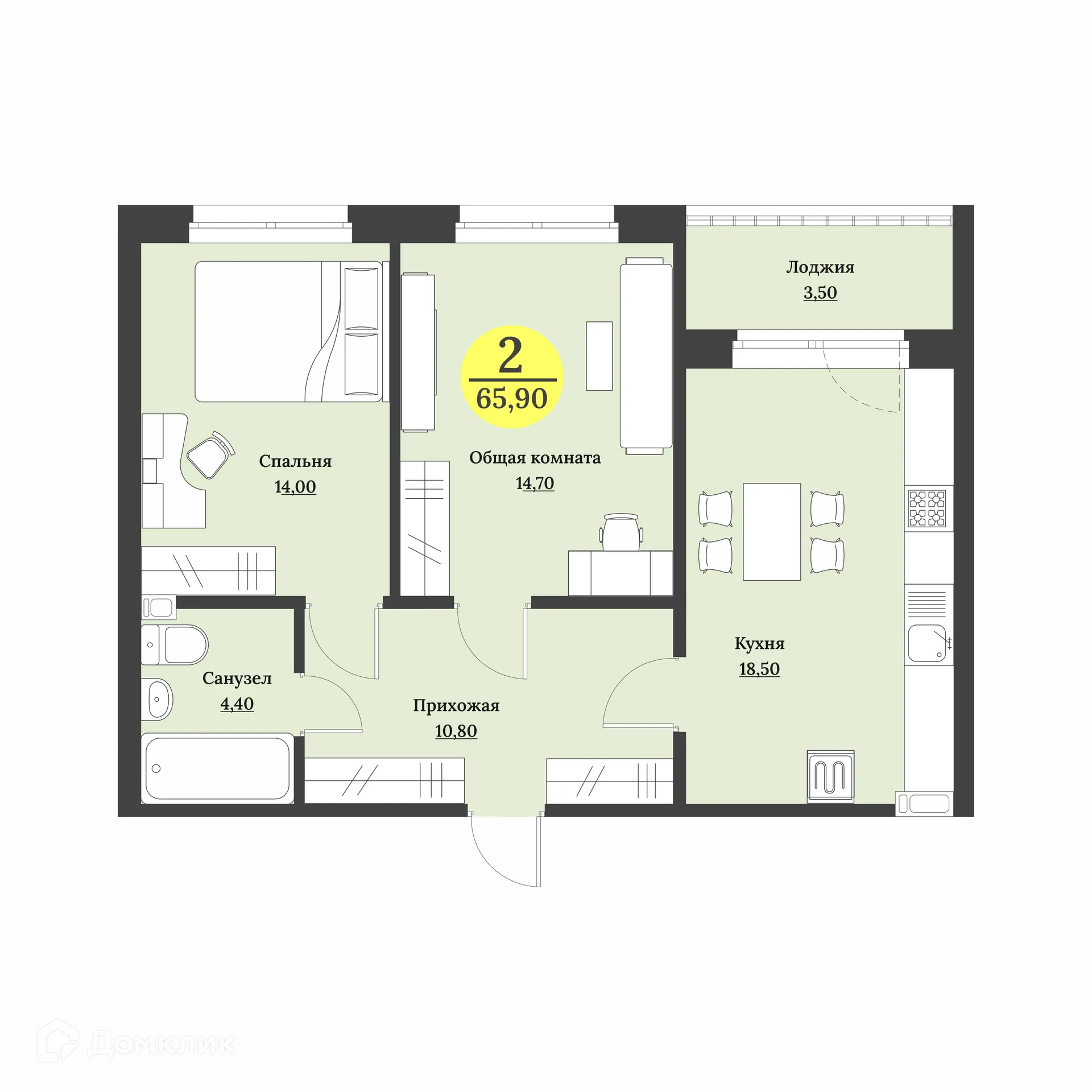 Фото квартиры в ЖК Клубный дом "Лесной"