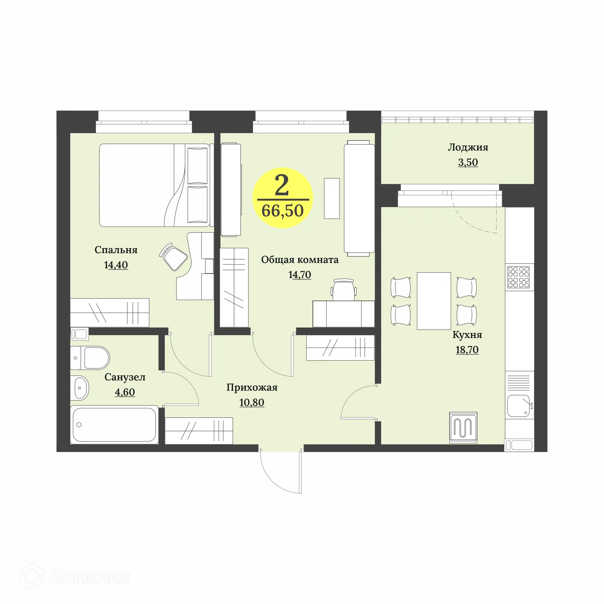 Фото квартиры в ЖК Клубный дом "Лесной"