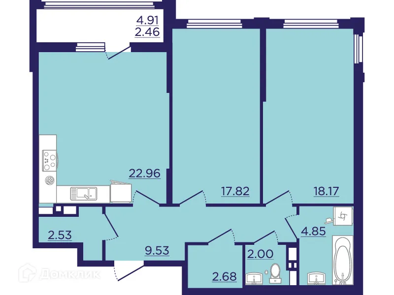 Фото квартиры в ЖК Городские Сады