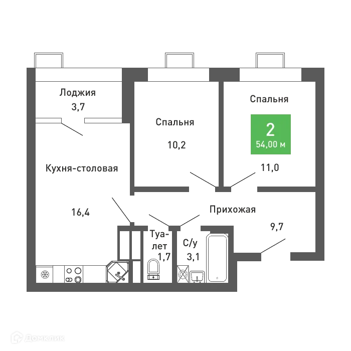 Фото квартиры в ЖК Ключи-клаб