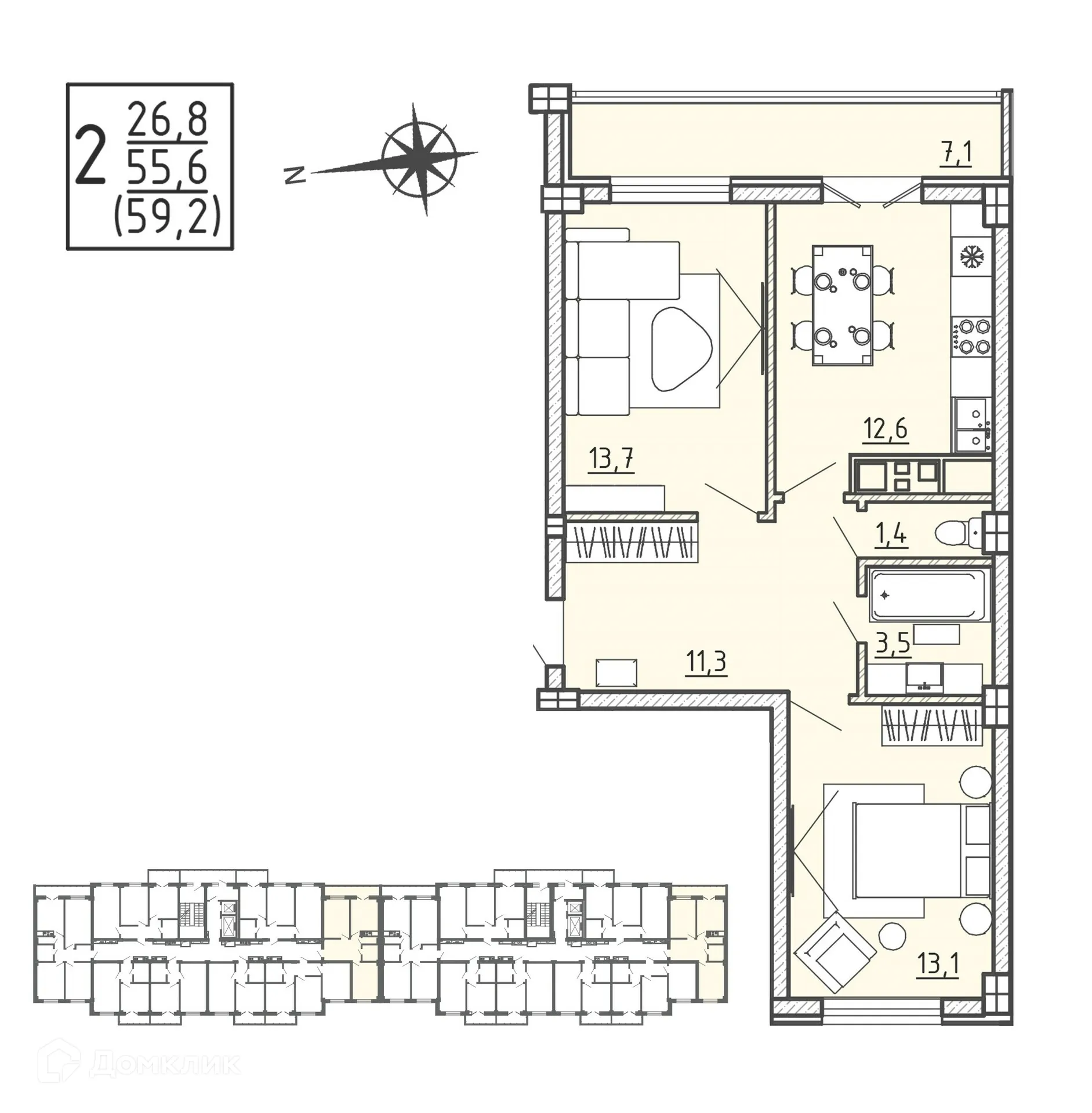 Фото квартиры в ЖК "Ю"
