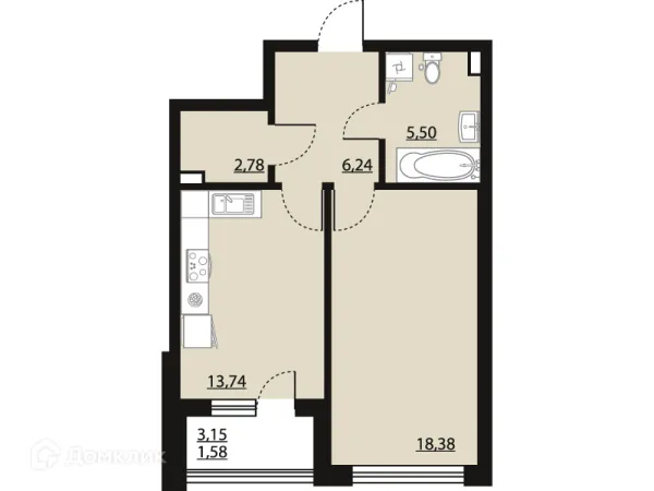 1 комн. квартиры в Воронеже новостройки