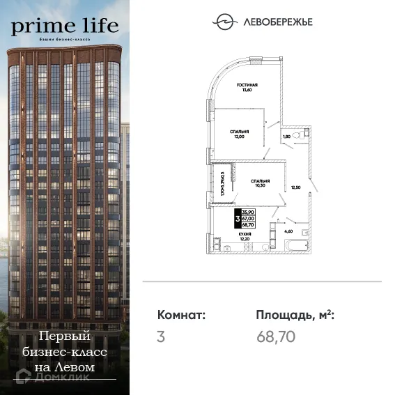 Фото квартиры в ЖК Левобережье