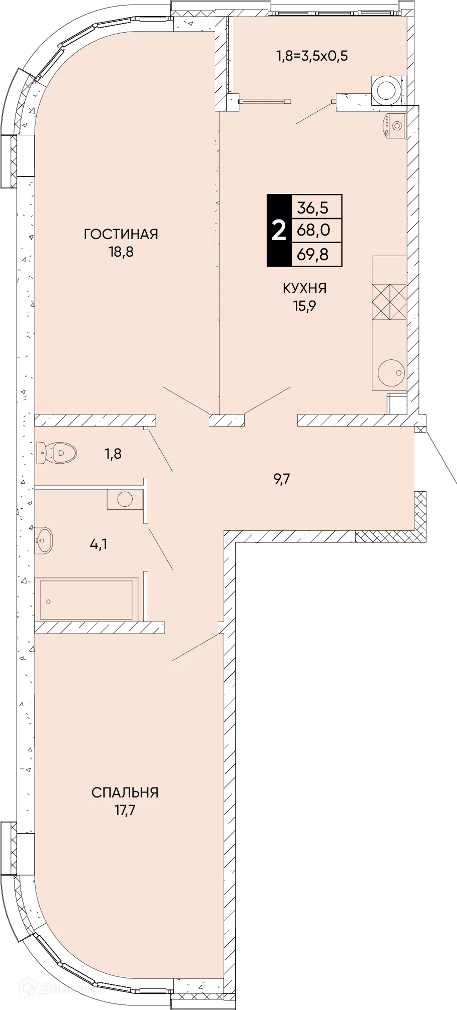 Фото квартиры в ЖК Левобережье