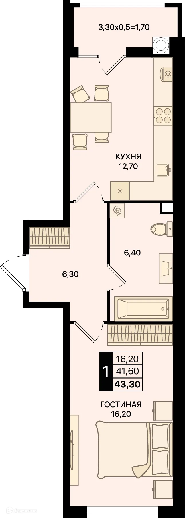 Фото квартиры в ЖК Движение61