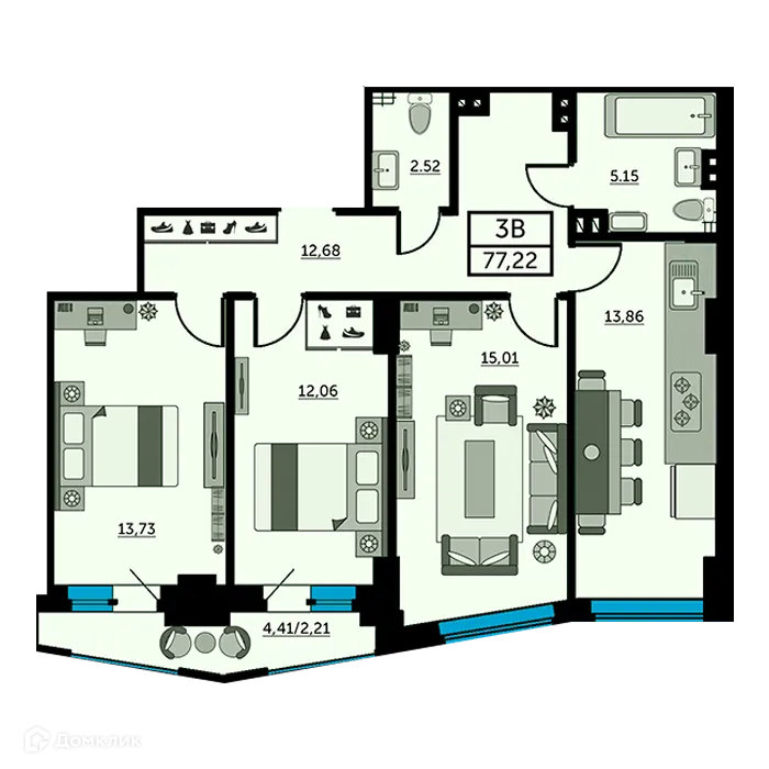 Фото квартиры в ЖК Рубин