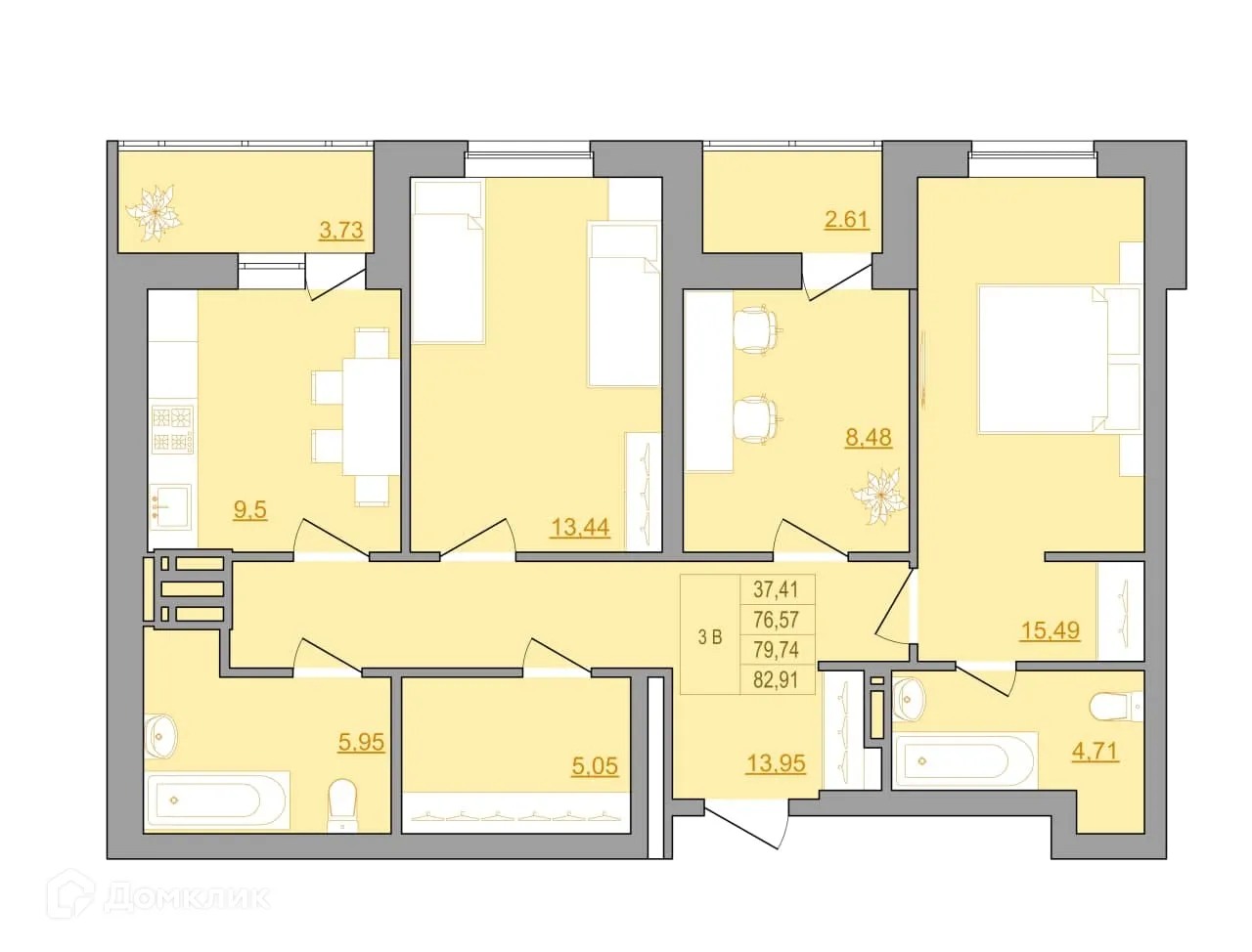 Фото квартиры в ЖК Новый Горизонт