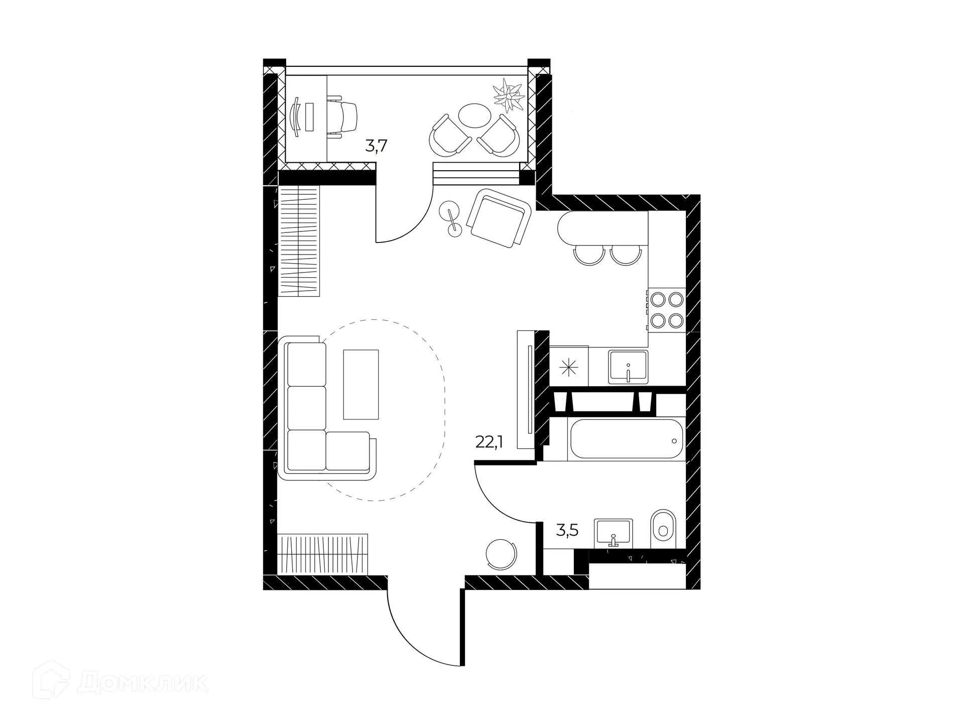 Фото квартиры в ЖК Панорама на Театральном
