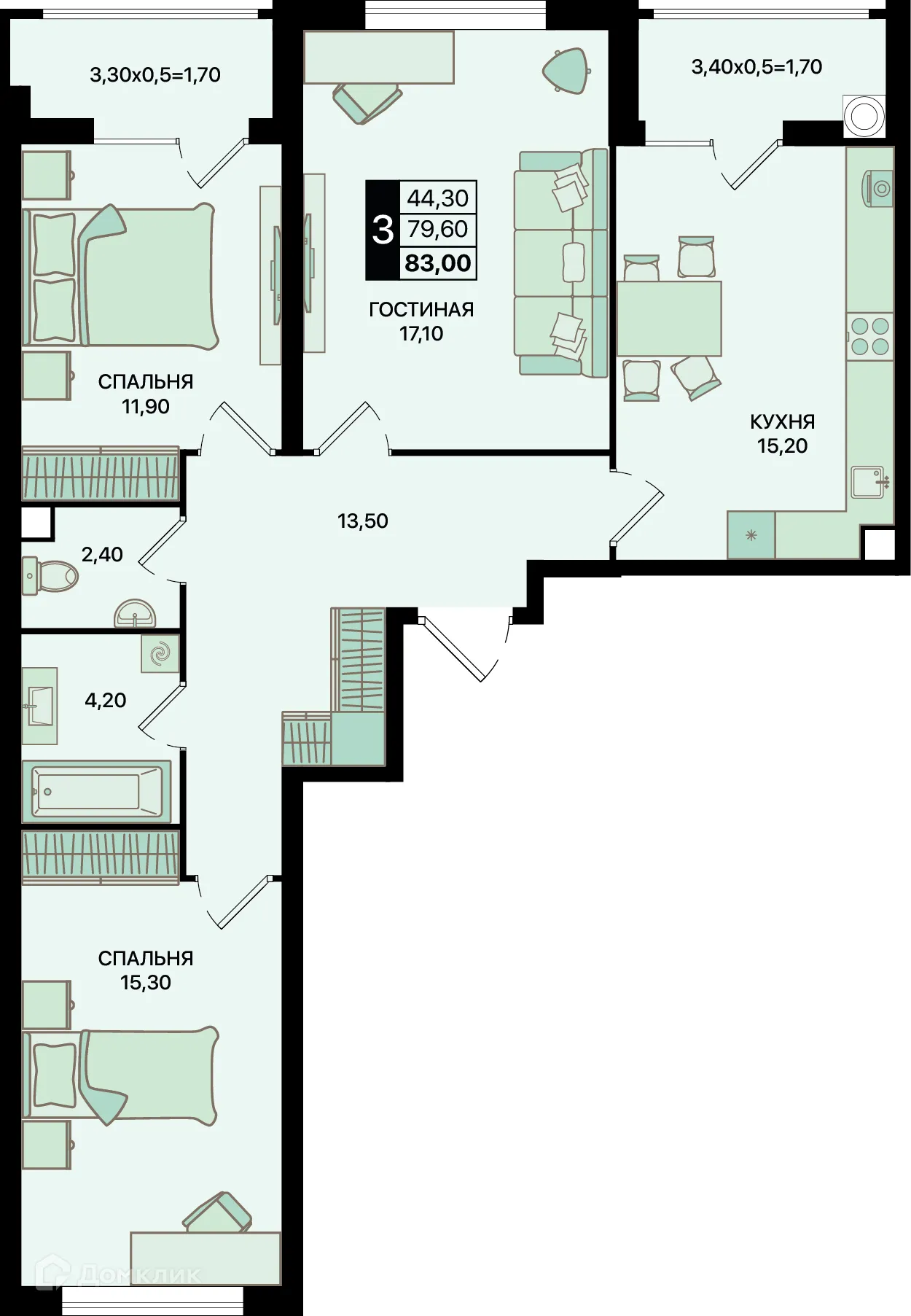 Фото квартиры в ЖК Движение61