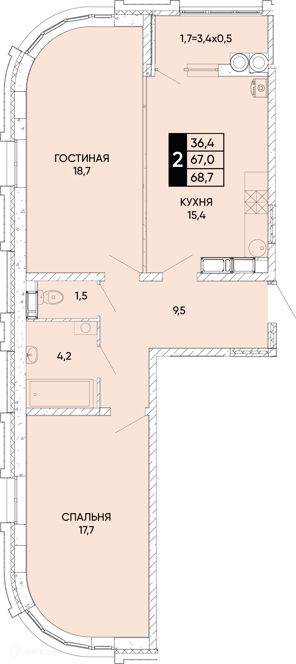 Фото квартиры в ЖК Левобережье