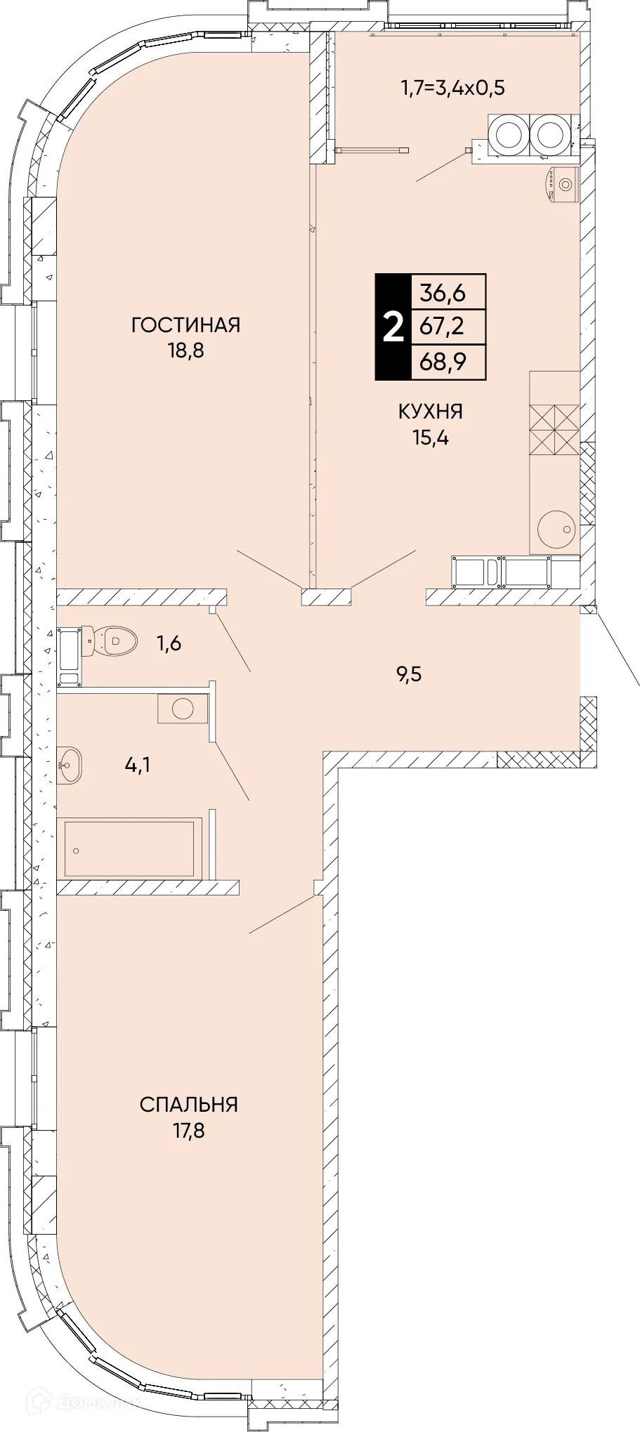 Фото квартиры в ЖК Левобережье