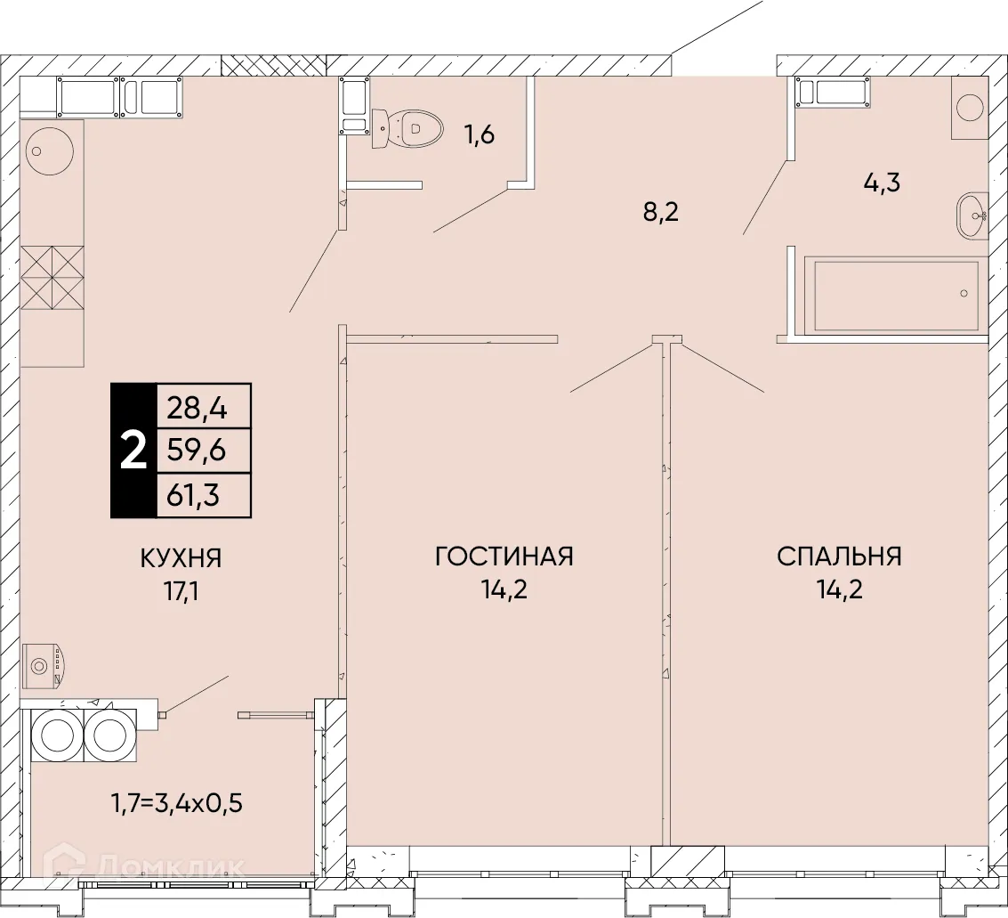 Фото квартиры в ЖК Левобережье