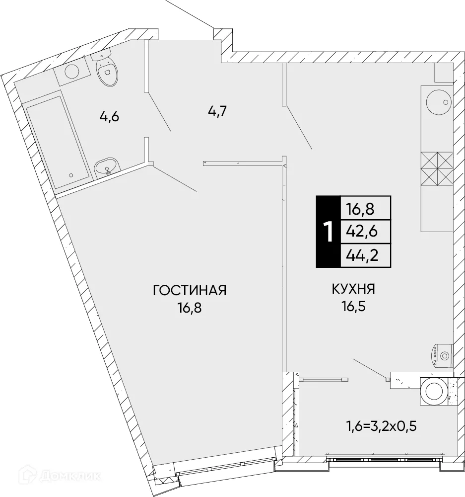 Фото квартиры в ЖК Левобережье