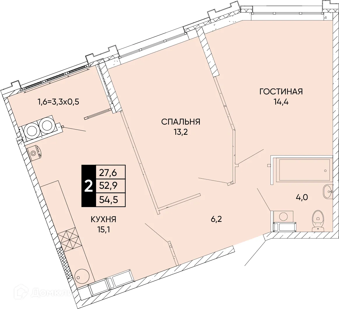 Фото квартиры в ЖК Левобережье