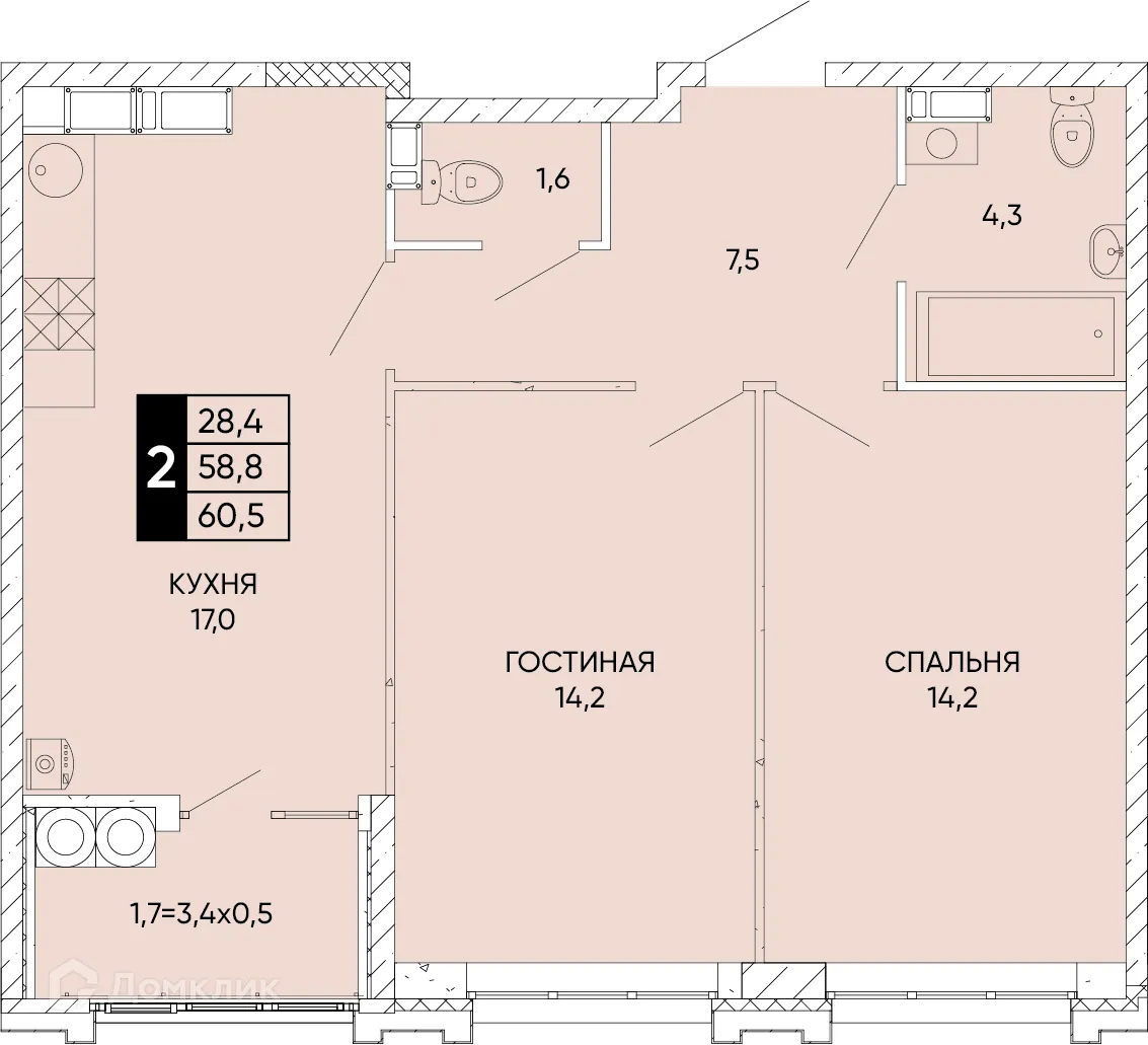 Фото квартиры в ЖК Левобережье