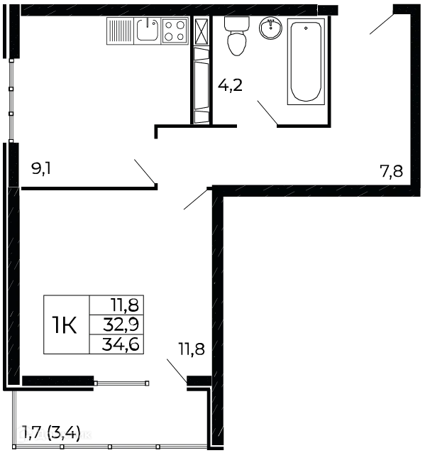 Фото квартиры в ЖК "Западные Аллеи"