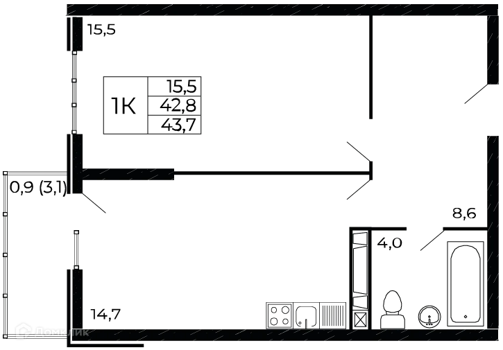 Фото квартиры в ЖК "Западные Аллеи"