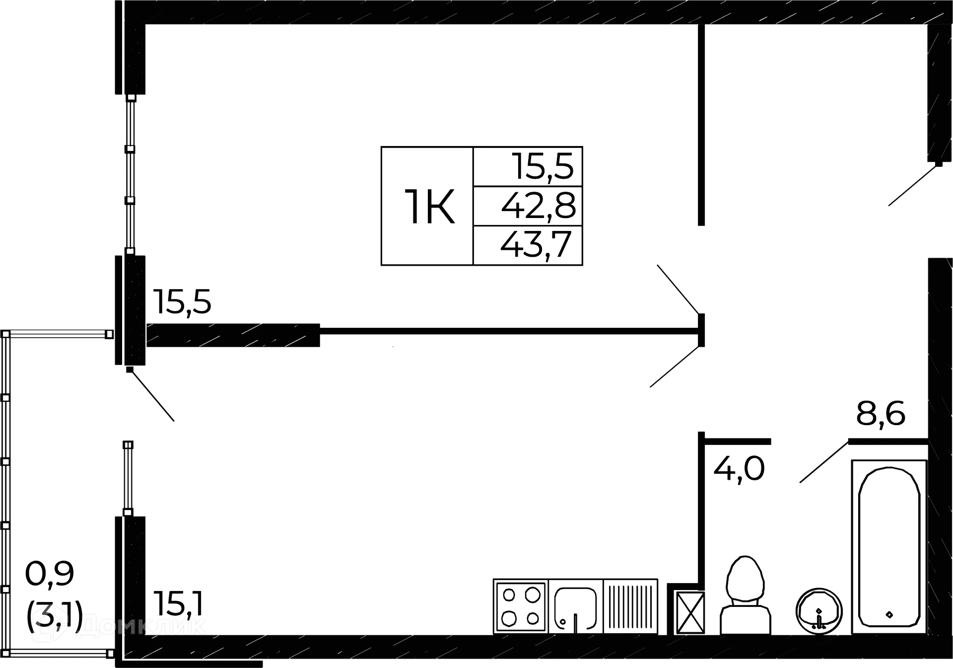 Фото квартиры в ЖК "Западные Аллеи"