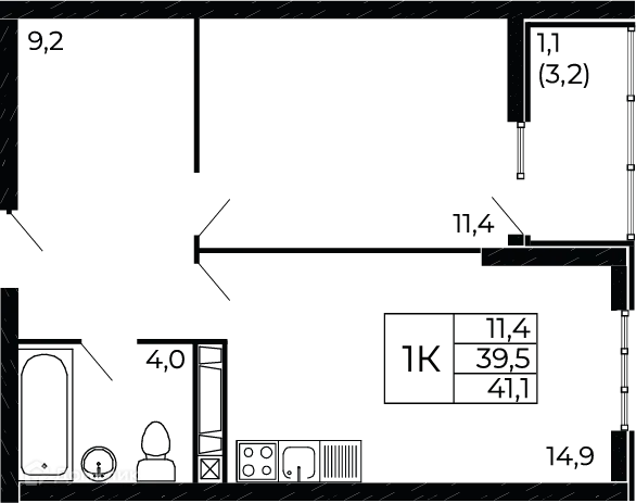 Фото квартиры в ЖК "Западные Аллеи"