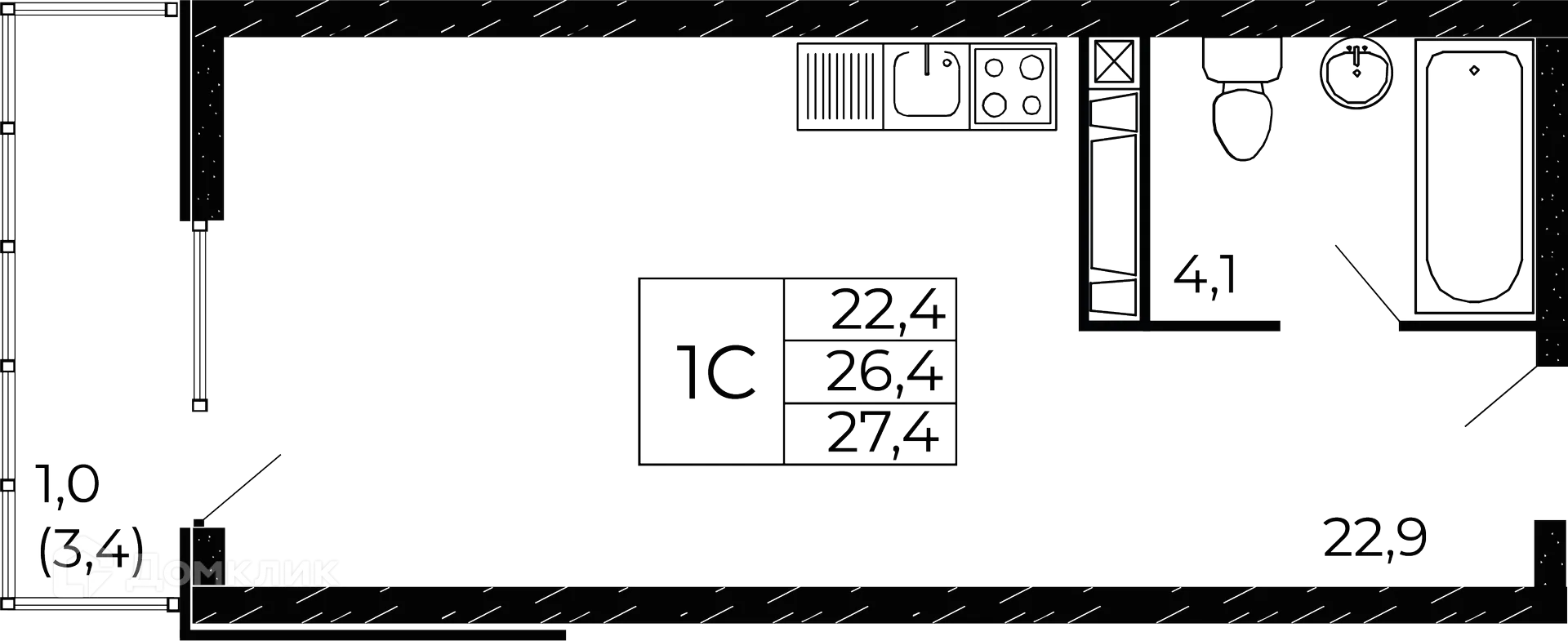 Фото квартиры в ЖК "Западные Аллеи"