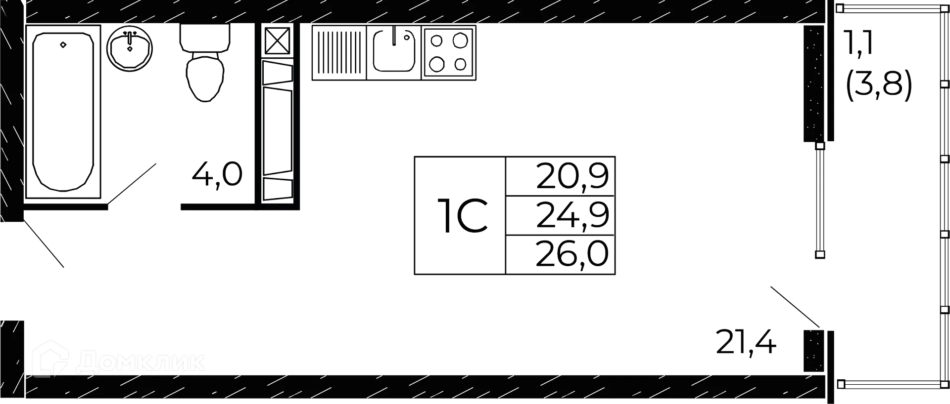 Фото квартиры в ЖК "Западные Аллеи"