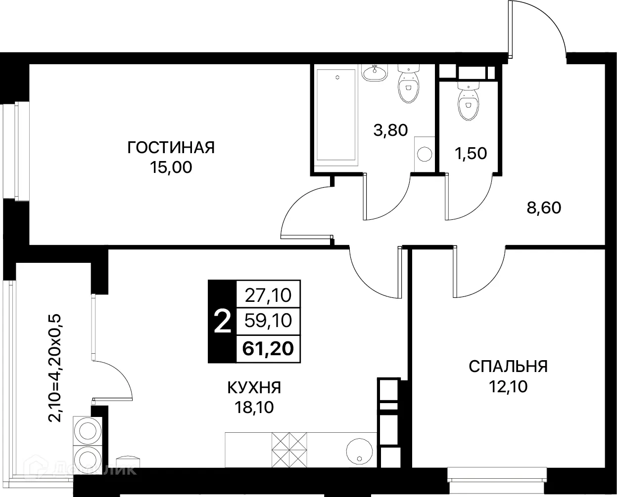 Фото квартиры в ЖК Smartpolét (Смартполёт)